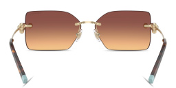 Shop TIFFANY Tiffany HardWear Rimless Rectangle Sunglasses in Gold online.