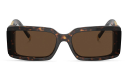 TIFFANY T Motif Unisex Rectangle Sunglasses in Havana – Product Photo 1