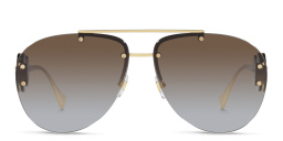 VERSACE Double Medusa rimless Pilot sunglasses in Gold – Product Photo 1