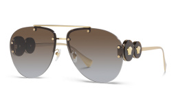 VERSACE Double Medusa rimless Pilot sunglasses in Gold – Product Photo 2