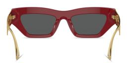 VERSACE Logo Signature Irregular Sunglasses in Red – Product Photo 4