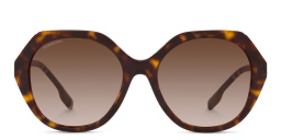 Shop BURBERRY Oversized Irregular Sunglasses in Dark Havana online.
