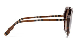 Shop BURBERRY Oversized Irregular Sunglasses in Dark Havana online.