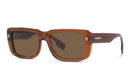 Shop BURBERRY Rectangle Sunglasses in Brown online.