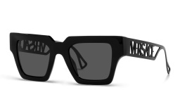 Shop VERSACE Square Sunglasses in Black online.