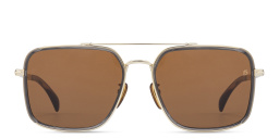 DAVID BECKHAM Rectangle Sunglasses in Grey Gold – Product Photo 1