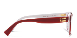 Shop MIU MIU Square Eyeglasses in Red online.