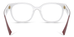 Shop MIU MIU Square Eyeglasses in Red online.