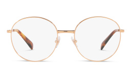 Shop MIU MIU Round Eyeglasses in Rose Gold online.