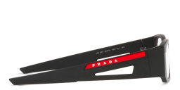 Prada Linea Rossa Wide Rectangle Eyeglasses in Matte Black – Product Photo 3
