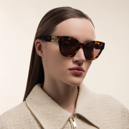 Shop MIU MIU Cat-Eye Sunglasses in Havana online.
