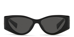 Shop MIU MIU Vertical Logo Cat-Eye Sunglasses in Black online.