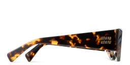 Shop MIU MIU Vertical Logo Cat-Eye Sunglasses in Tortoise online.