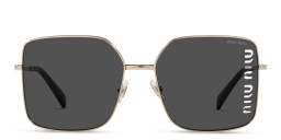 MIU MIU Oversized Square Sunglasses in Pale Gold – Product Photo 1