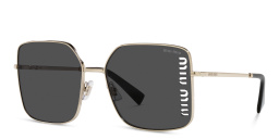 MIU MIU Oversized Square Sunglasses in Pale Gold – Product Photo 2