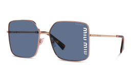 Shop MIU MIU Oversized Square Sunglasses in Rose Gold online.