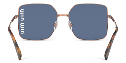 Shop MIU MIU Oversized Square Sunglasses in Rose Gold online.
