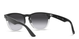 Shop Ray-Ban Unisex Round Sunglasses in Black On Transparent online.