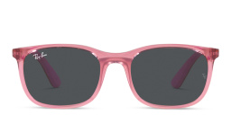 Shop Ray-Ban Junior Kids Pillow Sunglasses in Transparent Pink online.