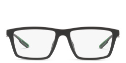 Emporio Armani Wide Rectangle Eyeglasses in Matte Black – Product Photo 1