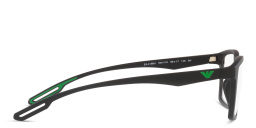 Emporio Armani Wide Rectangle Eyeglasses in Matte Black – Product Photo 3