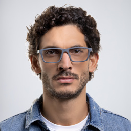 نظارات طبية بإطار مستطيل واسع من امبوريو أرماني بلون رمادي مطفي - صورة المنتج 5