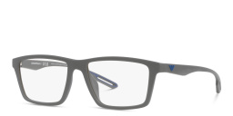 Emporio Armani Wide Rectangle Eyeglasses in Matte Grey – Product Photo 2