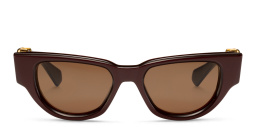 Shop VALENTINO V-Due Cat-Eye Sunglasses in Burgundy online.