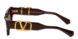 Shop VALENTINO V-Due Cat-Eye Sunglasses in Burgundy online.