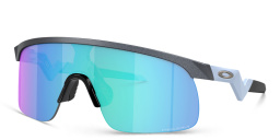 Shop Oakley Half-Rim Mask Sunglasses in Blue Steel online.