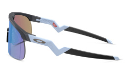 Shop Oakley Half-Rim Mask Sunglasses in Blue Steel online.