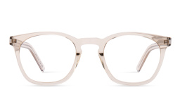 Shop SAINT LAURENT Unisex Round Eyeglasses in Beige online.