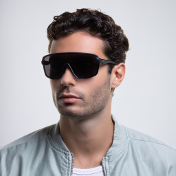Shop SMITH Unisex Wide Irregular Sunglasses in Black online.