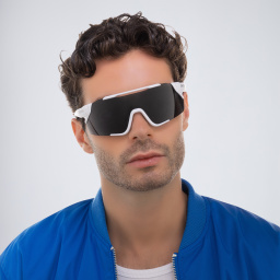 Shop SMITH Unisex Wide Irregular Sunglasses in Black online.