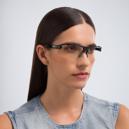 SMITH Unisex Half-Rim Wide Irregular Sunglasses in Black – Product Photo 5