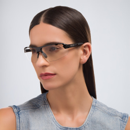 SMITH Unisex Half-Rim Wide Irregular Sunglasses in Black – Product Photo 6