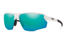 SMITH Unisex Half-Rim Wide Irregular Sunglasses in White – Product Photo 1