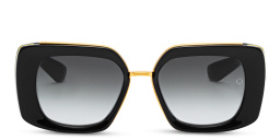 AKONI Square Sunglasses in Black – Product Photo 1