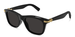 Shop Cartier Première de Cartier Rectangle Sunglasses in Black online.