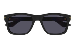 MONTBLANC Rectangle Sunglasses in Black – Product Photo 1
