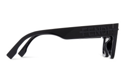 Shop FENDI Fendigraphy Rectangle Sunglasses in Black online.