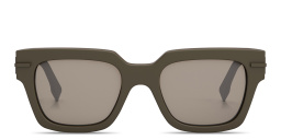 Shop FENDI Fendigraphy Rectangle Sunglasses in Brown online.