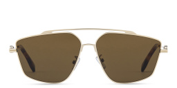 Shop FENDI O'Lock Geometric Sunglasses in Light Gold online.