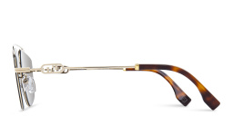 Shop FENDI O'Lock Geometric Sunglasses in Light Gold online.