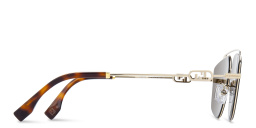 Shop FENDI O'Lock Geometric Sunglasses in Light Gold online.