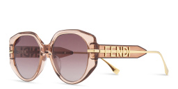 Shop FENDI Fendigraphy Oversized Oval Sunglasses in Transparent Pink online.