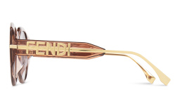 Shop FENDI Fendigraphy Oversized Oval Sunglasses in Transparent Pink online.