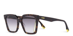 FENDI Fendi Way Havana Square Sunglasses in Dark Havana – Product Photo 2