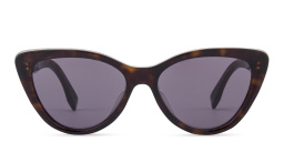 Shop FENDI Lettering Cat-Eye Sunglasses in Havana online.
