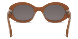 Shop CELINE Triomphe Brown Oval Sunglasses in Brown online.